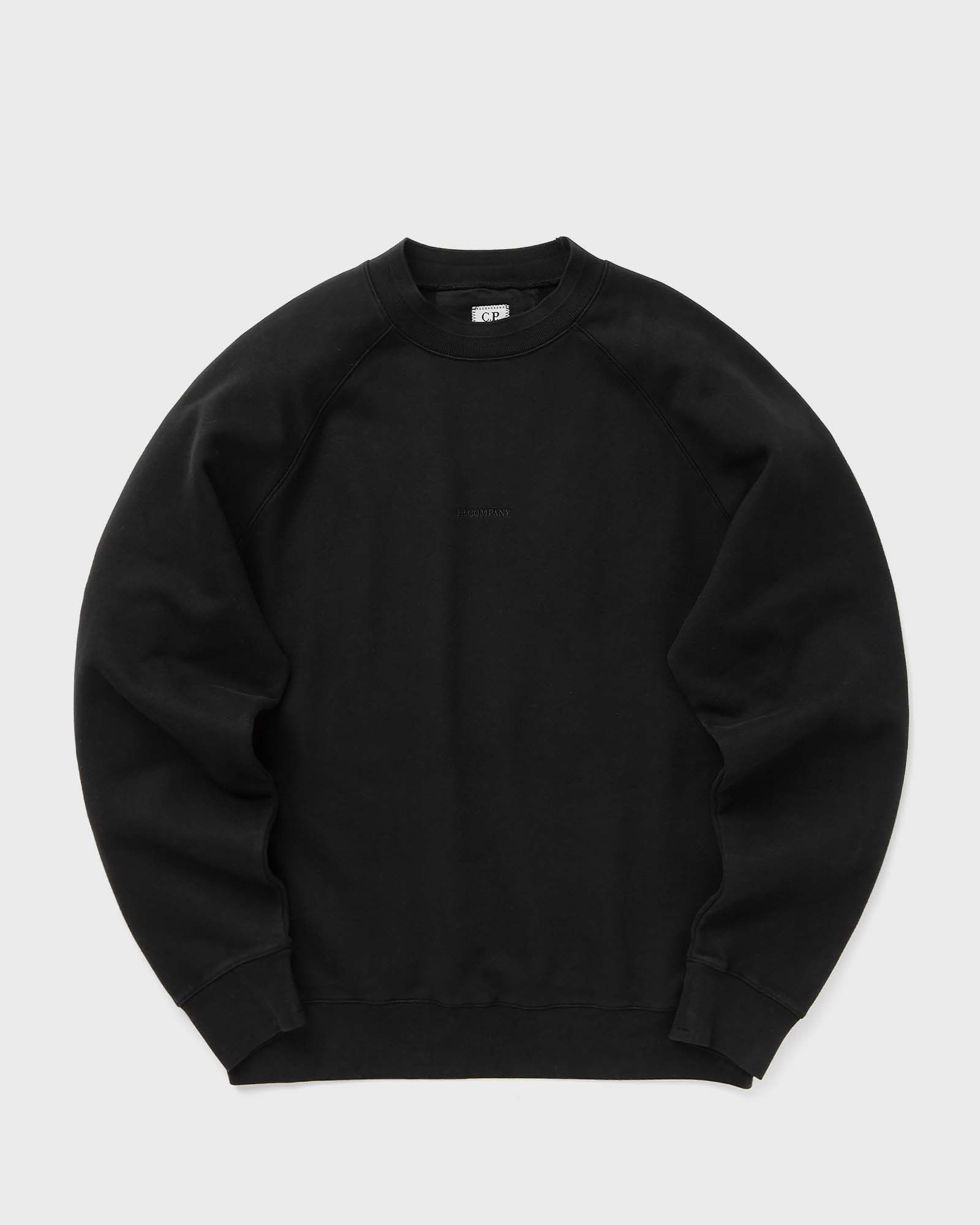 C.P. Company - brushed and emerized diagonal fleece logo crew neck sweatshirt men sweatshirts black in größe:xl