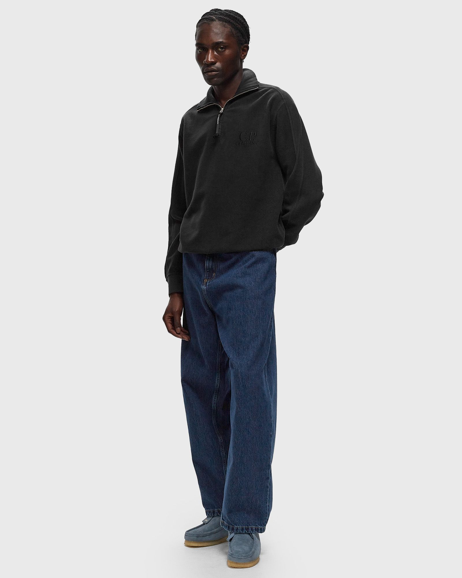 SWEATSHIRTS POLO COLLAR IN BRUSHED EMERIZED DIAGONAL FLEECE