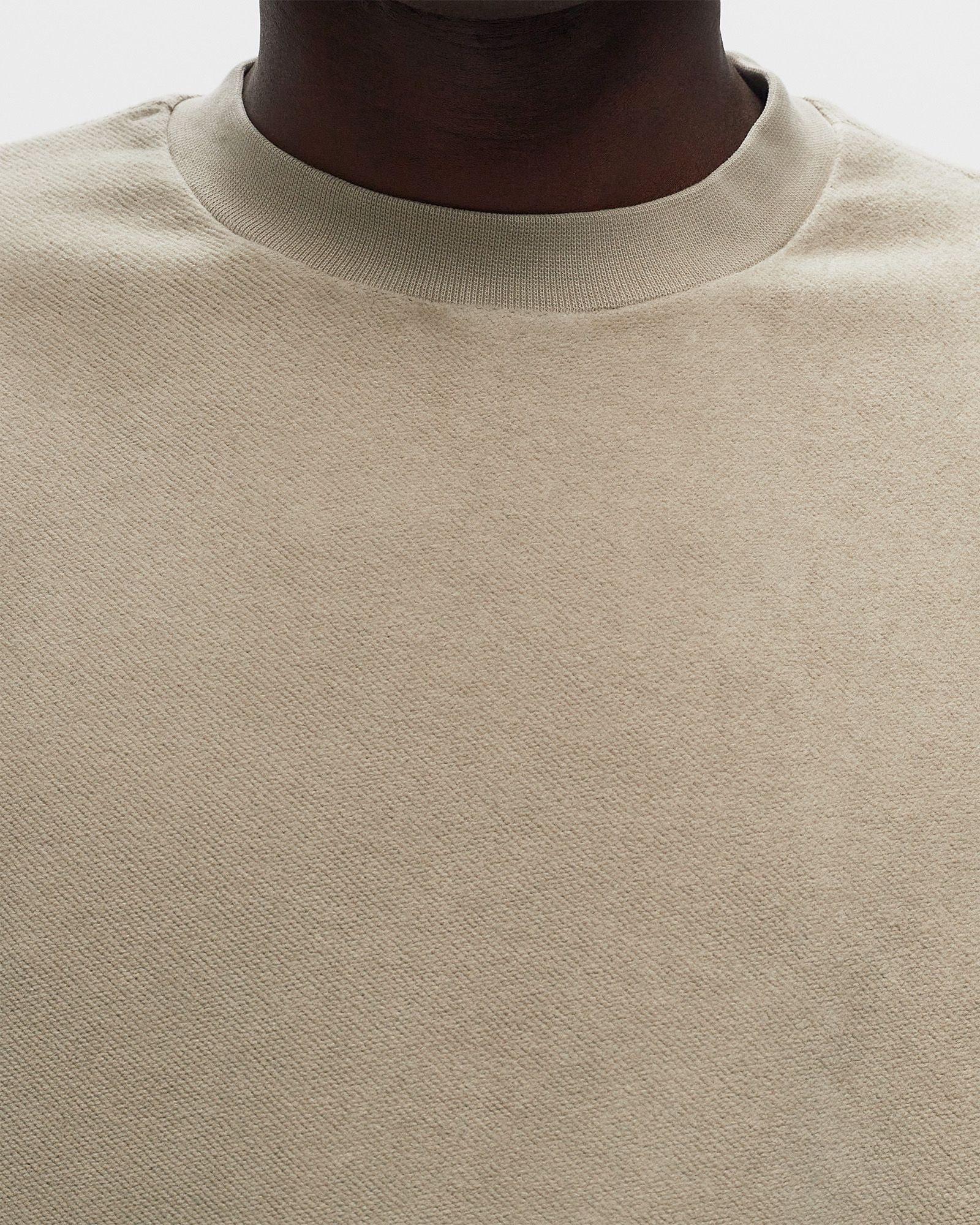 SWEATSHIRTS CREW NECK IN BRUSHED EMERIZED DIAGONAL FLEECE
