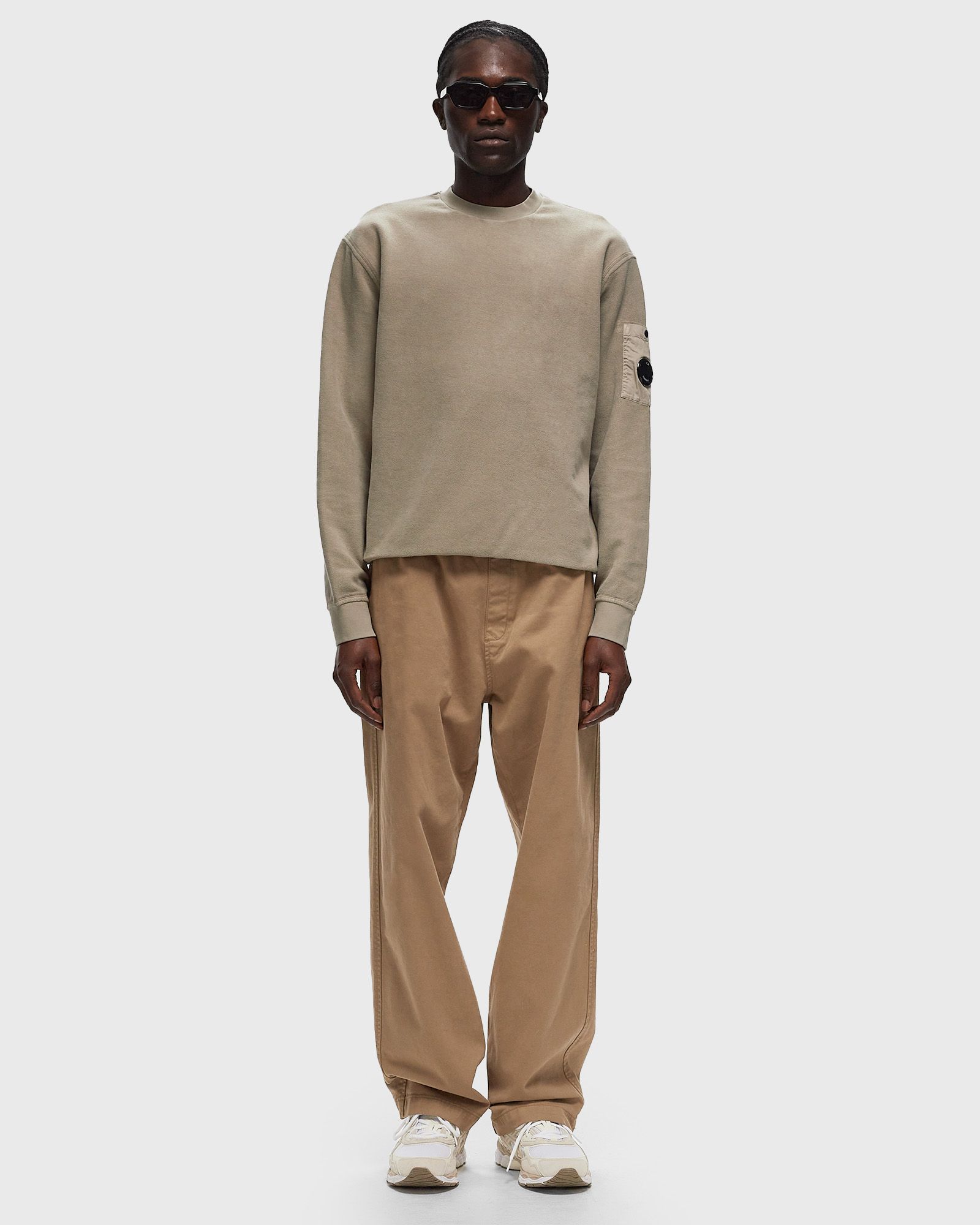 SWEATSHIRTS CREW NECK IN BRUSHED EMERIZED DIAGONAL FLEECE