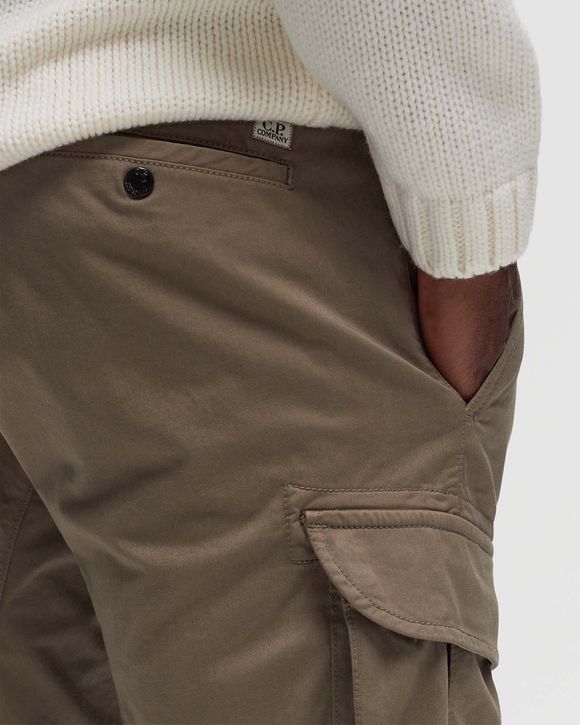 STRETCH SATEEN ERGONOMIC LENS DOUBLE CARGO PANTS