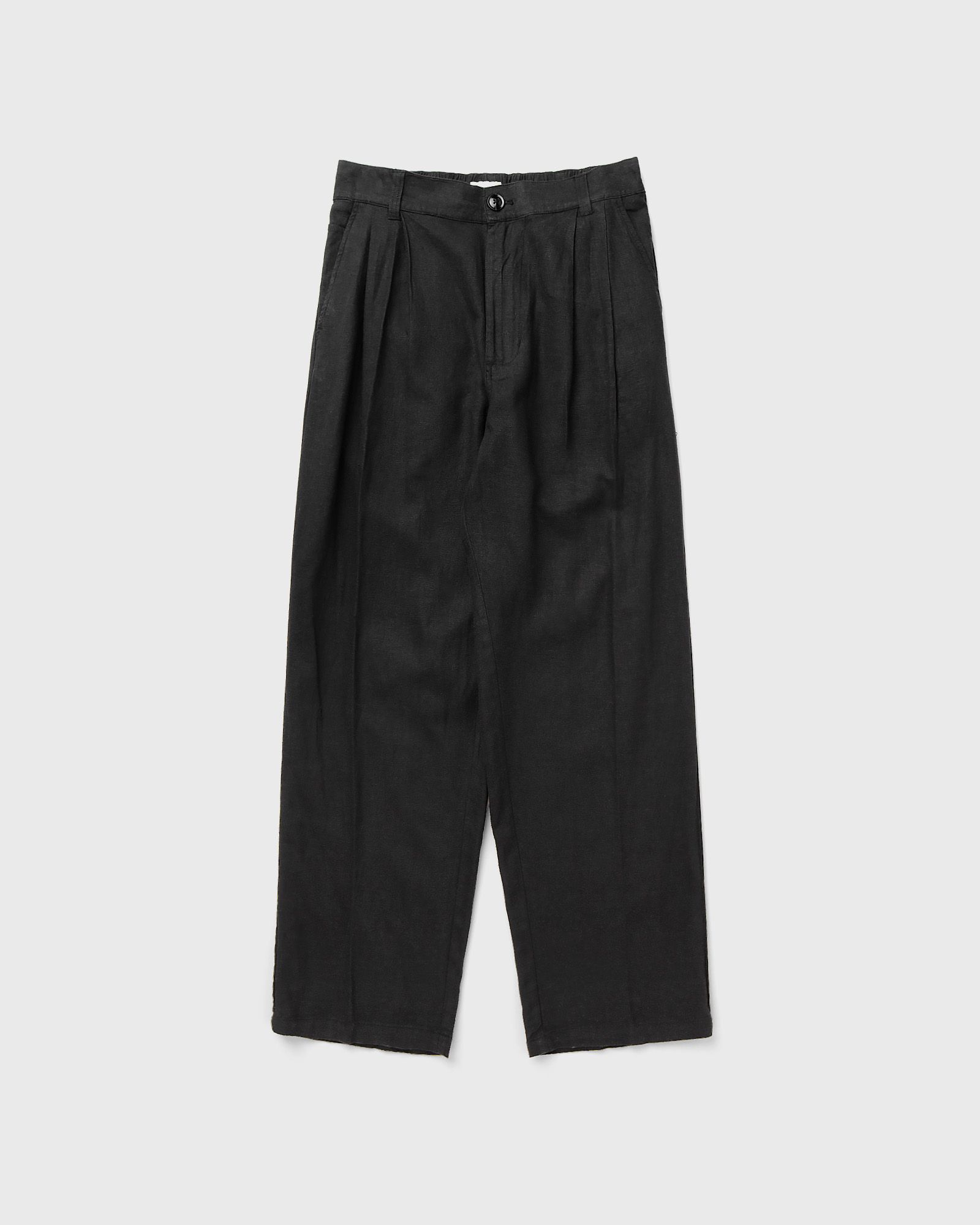 Obey Obey Foster pleated linen pant in black