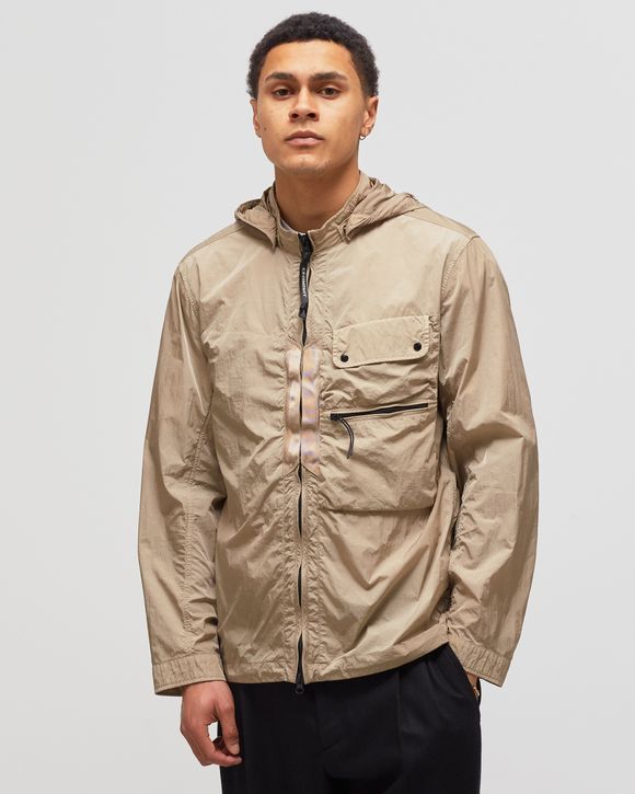 C.P. Company CHROME-R GOGGLE OVERSHIRT Brown - COBBLESTONE