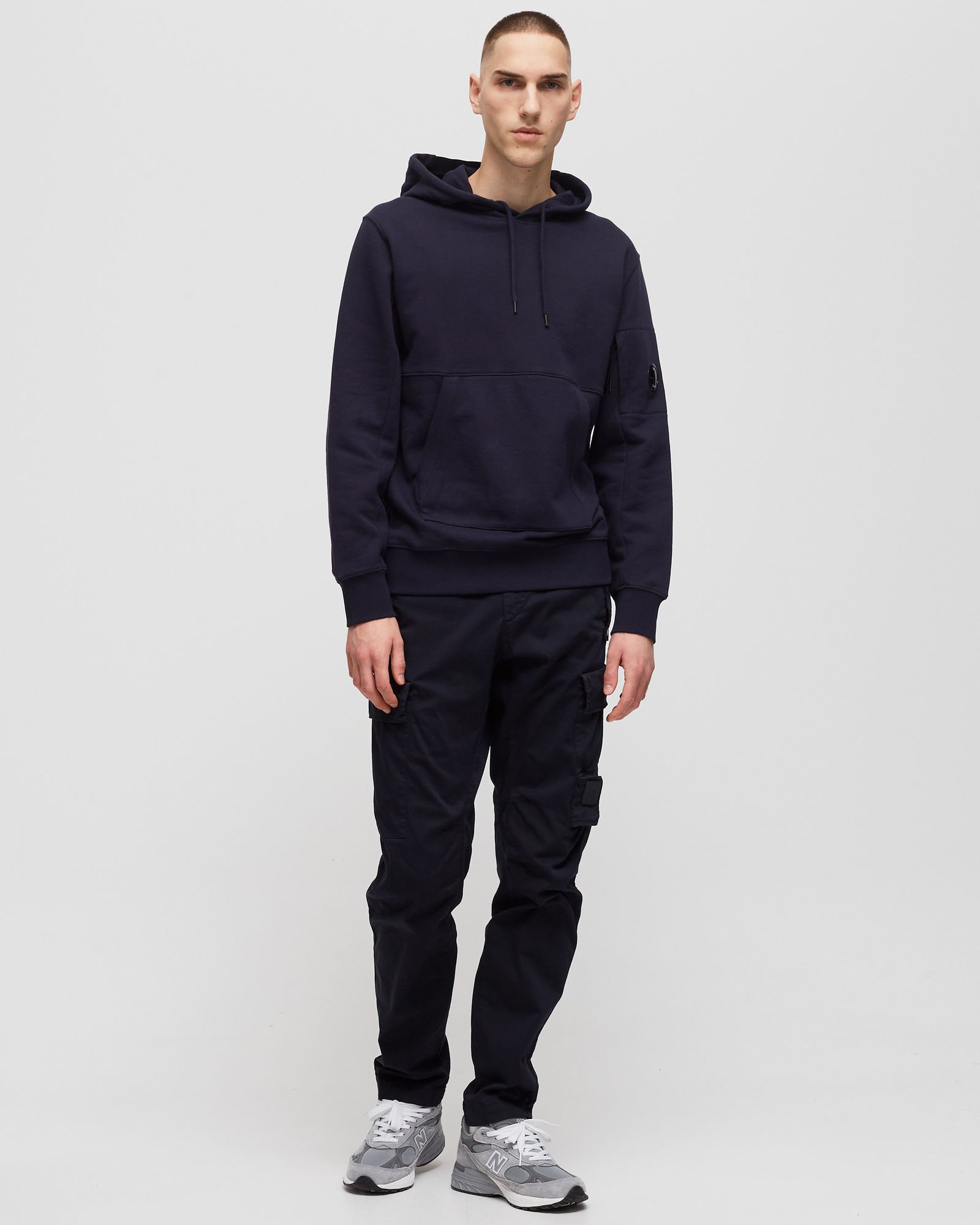 DIAGONAL RAISED FLEECE PULLOVER HOODIE