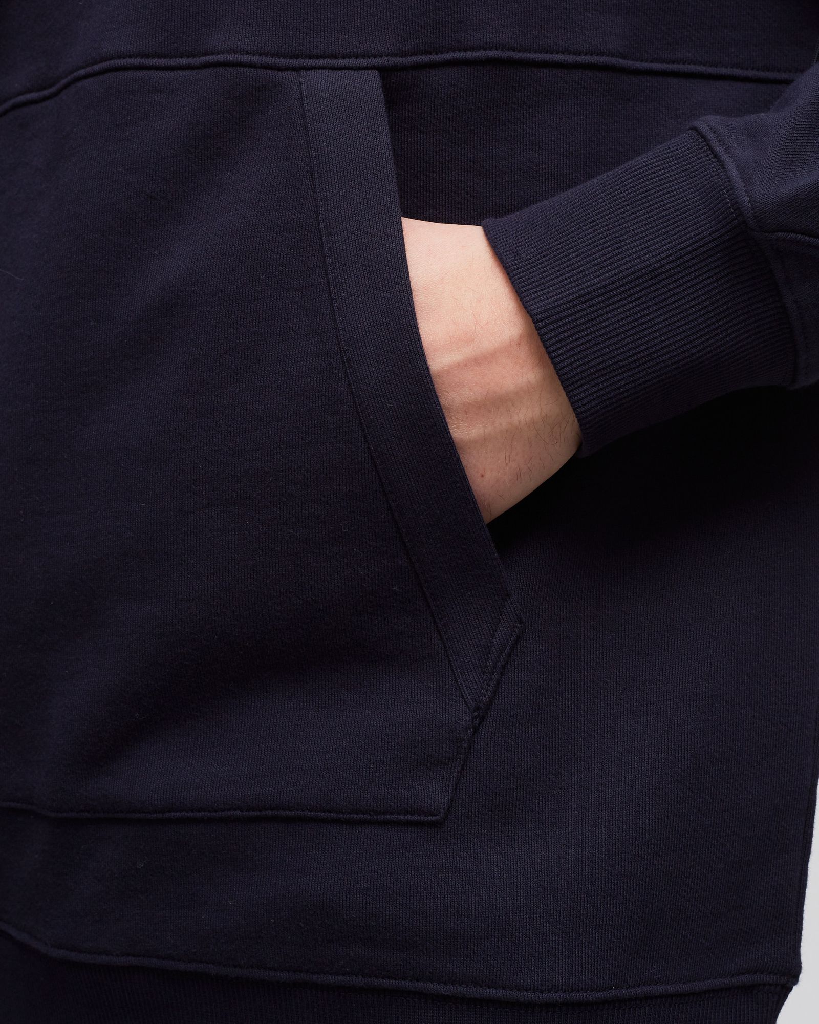 DIAGONAL RAISED FLEECE PULLOVER HOODIE