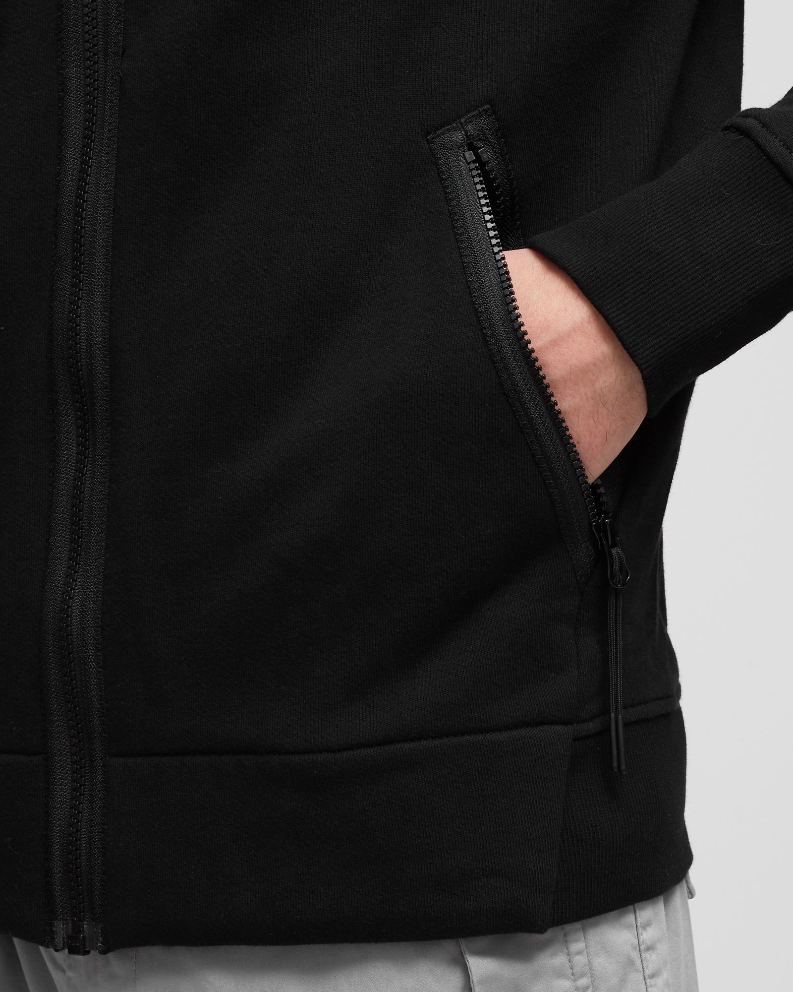 DIAGONAL RAISED FLEECE GOGGLE ZIPPED HOODIE