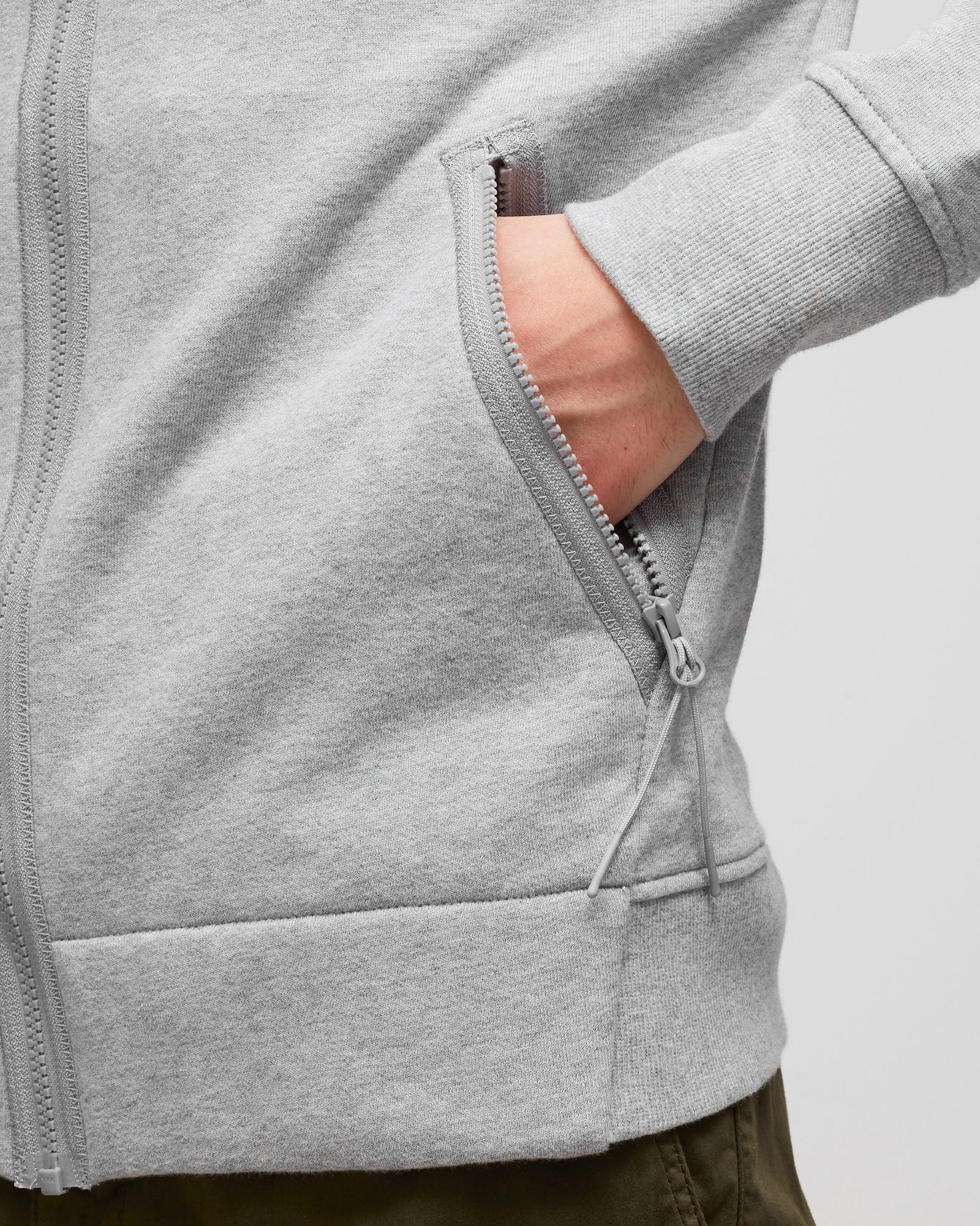 DIAGONAL RAISED FLEECE GOGGLE ZIPPED HOODIE