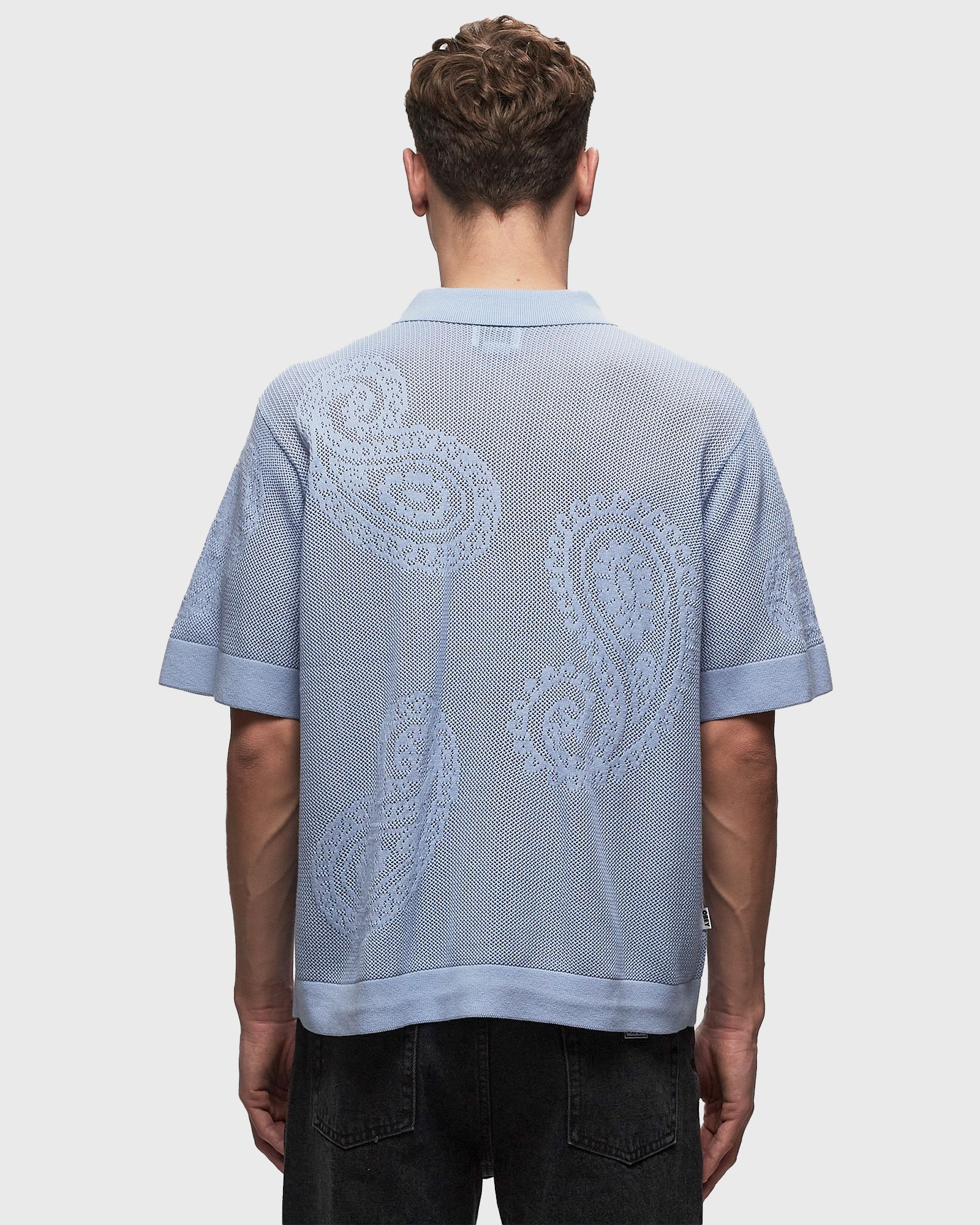 Tear drop open knit shirt