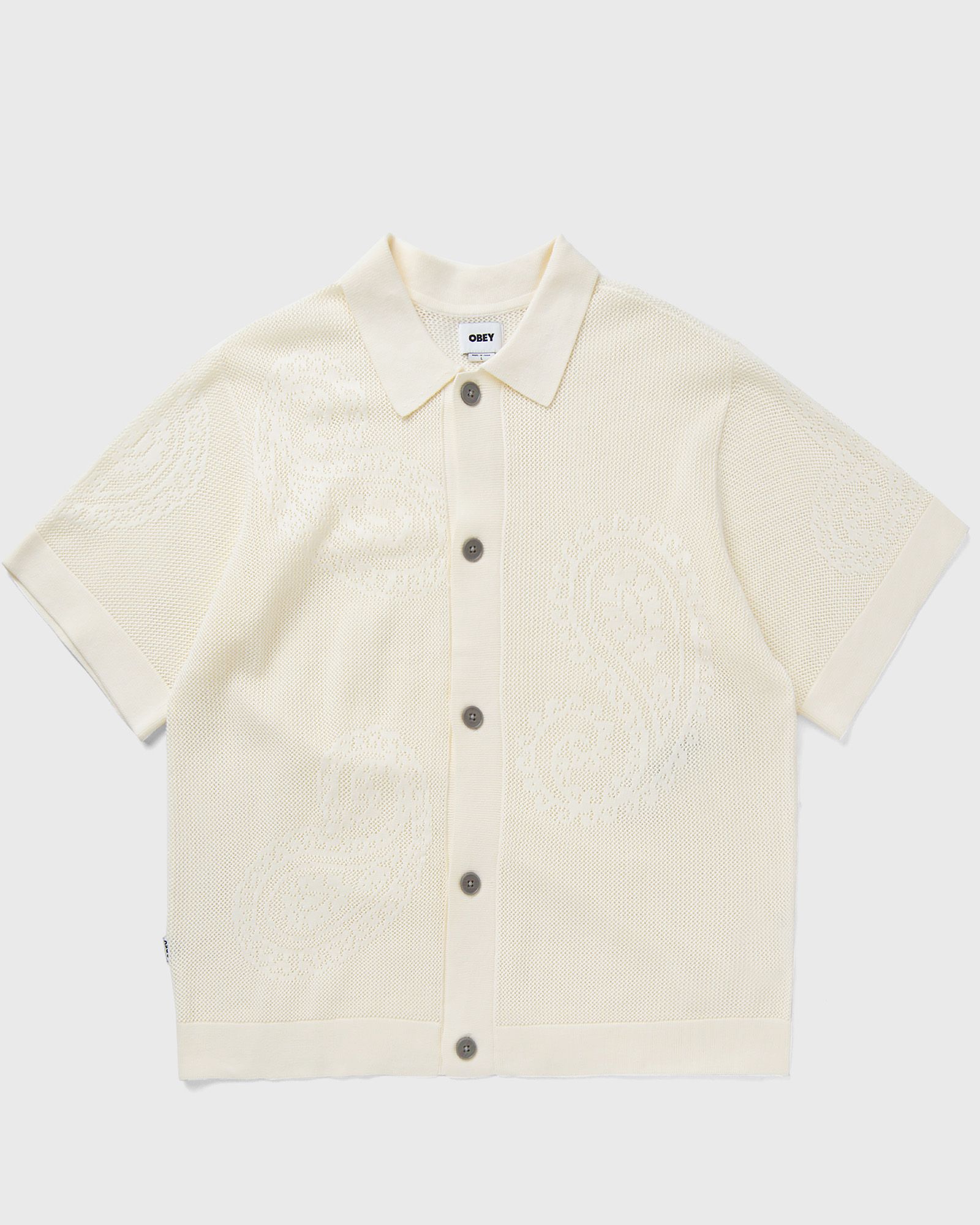 Tear drop open knit shirt