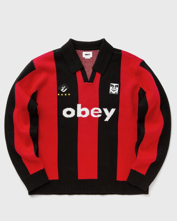 Obey Soccer jersey sweater Black Red | BSTN Store