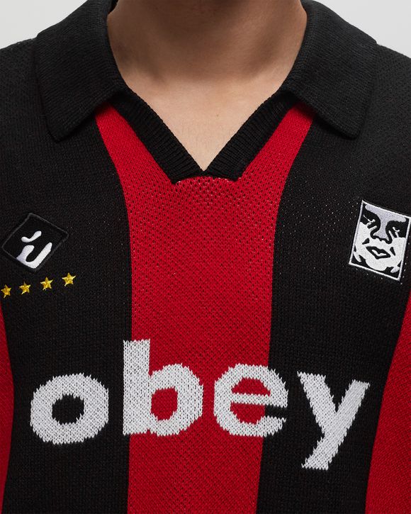 Obey Soccer jersey sweater Black Red | BSTN Store