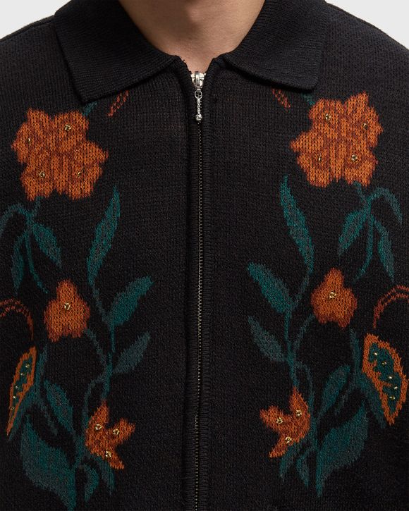 Obey floral zip cardigan