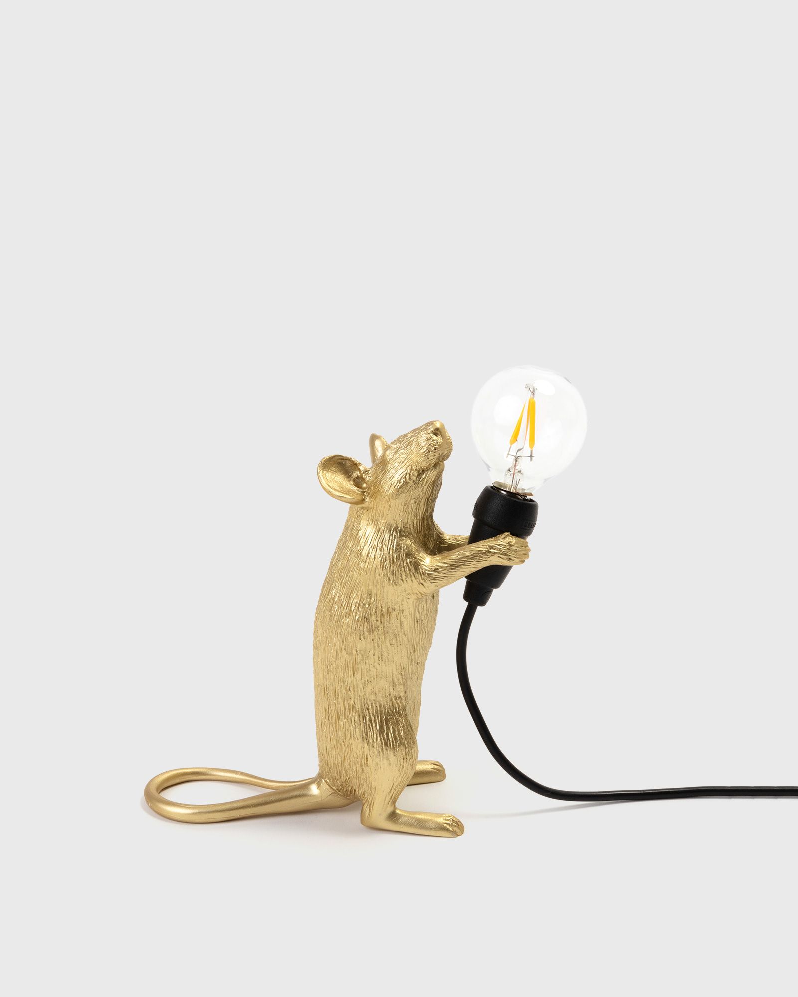 MOUSE LAMP STEP-GOLDRESIN LAMP Cm.6x13,3 h.14,5-STANDING USB PLUG