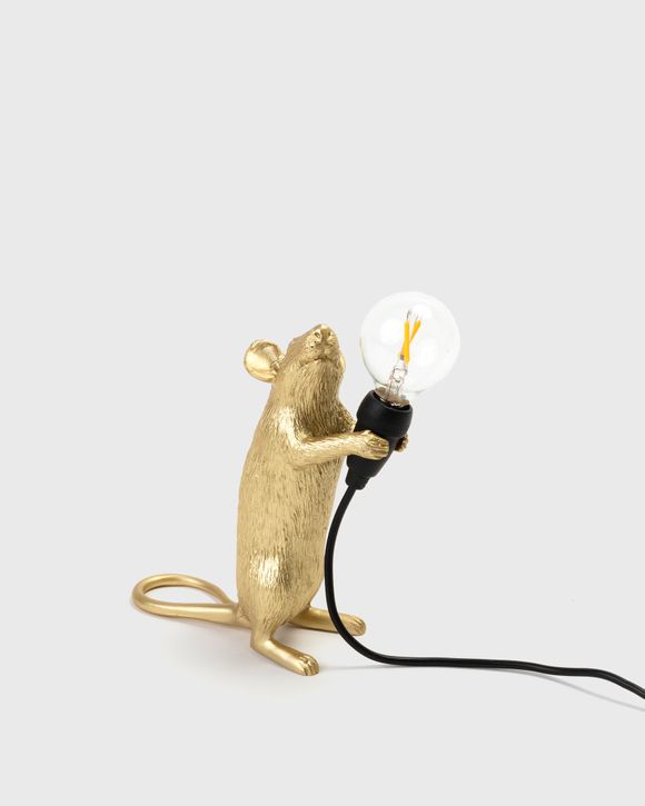 MOUSE LAMP STEP-GOLDRESIN LAMP Cm.6x13,3 h.14,5-STANDING USB PLUG