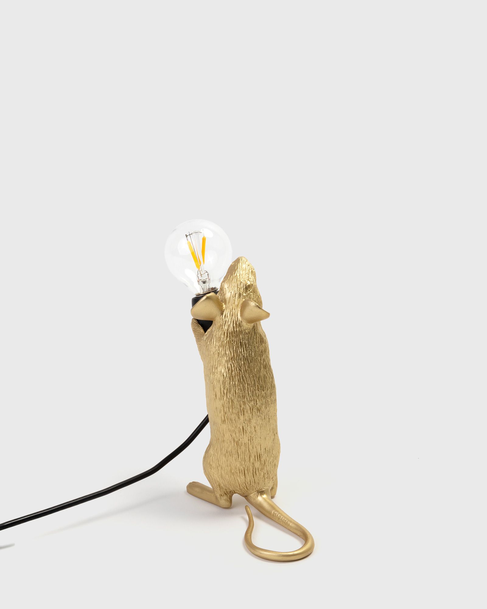 MOUSE LAMP STEP-GOLDRESIN LAMP Cm.6x13,3 h.14,5-STANDING USB PLUG