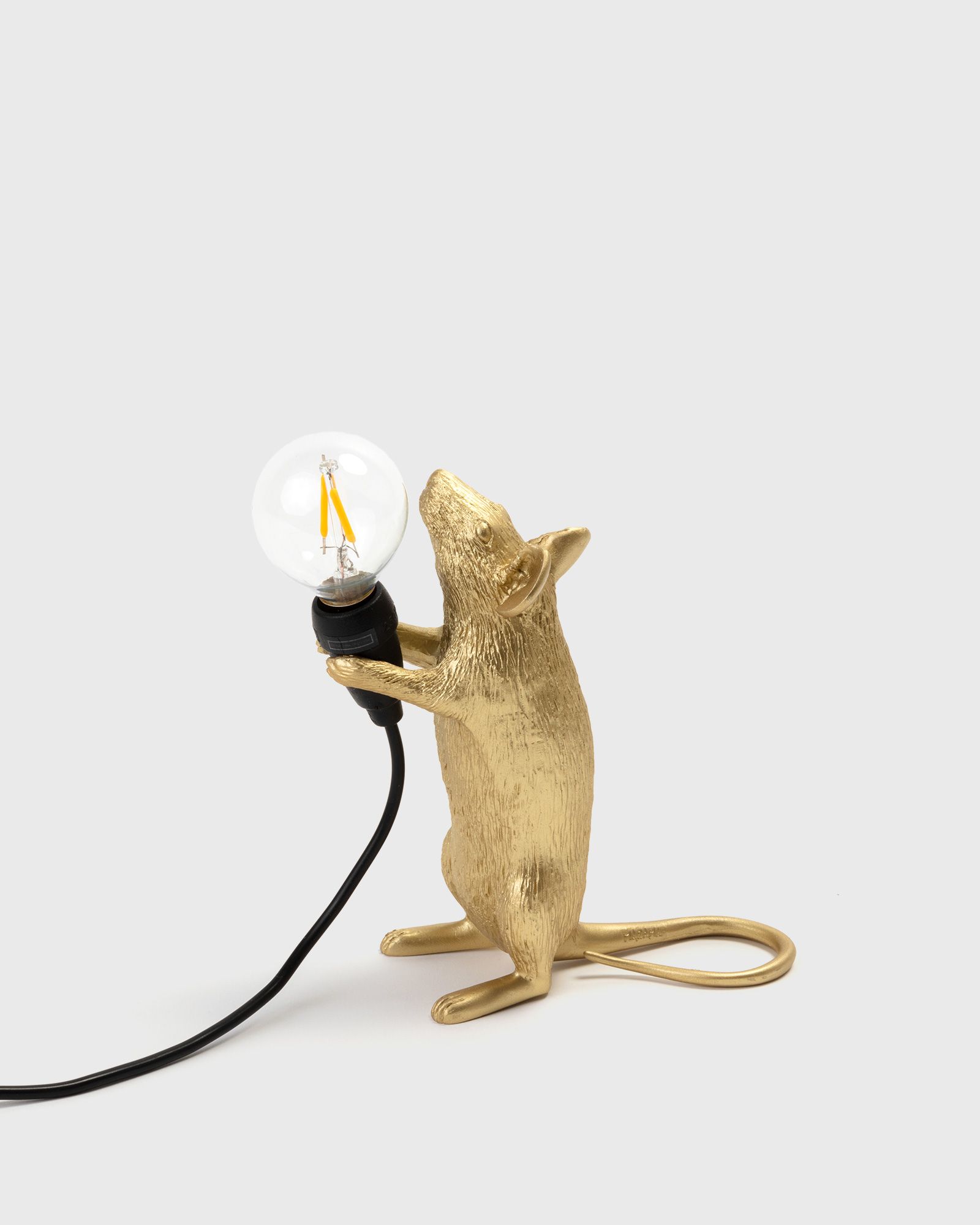 MOUSE LAMP STEP-GOLDRESIN LAMP Cm.6x13,3 h.14,5-STANDING USB PLUG