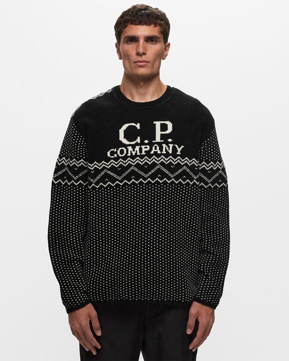 C.P. Company Logo-Intarsia Jacquard Hoodie