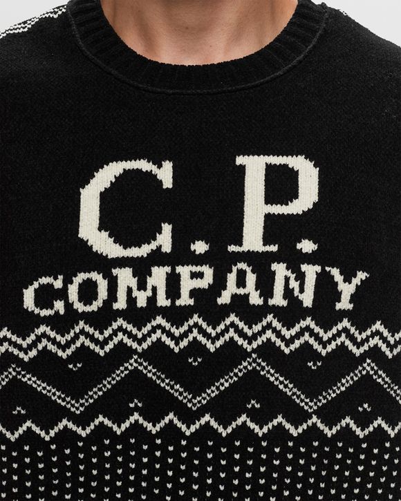 C.P. Company CHENILLE COTTON JACQUARD KNIT Black White BSTN Store