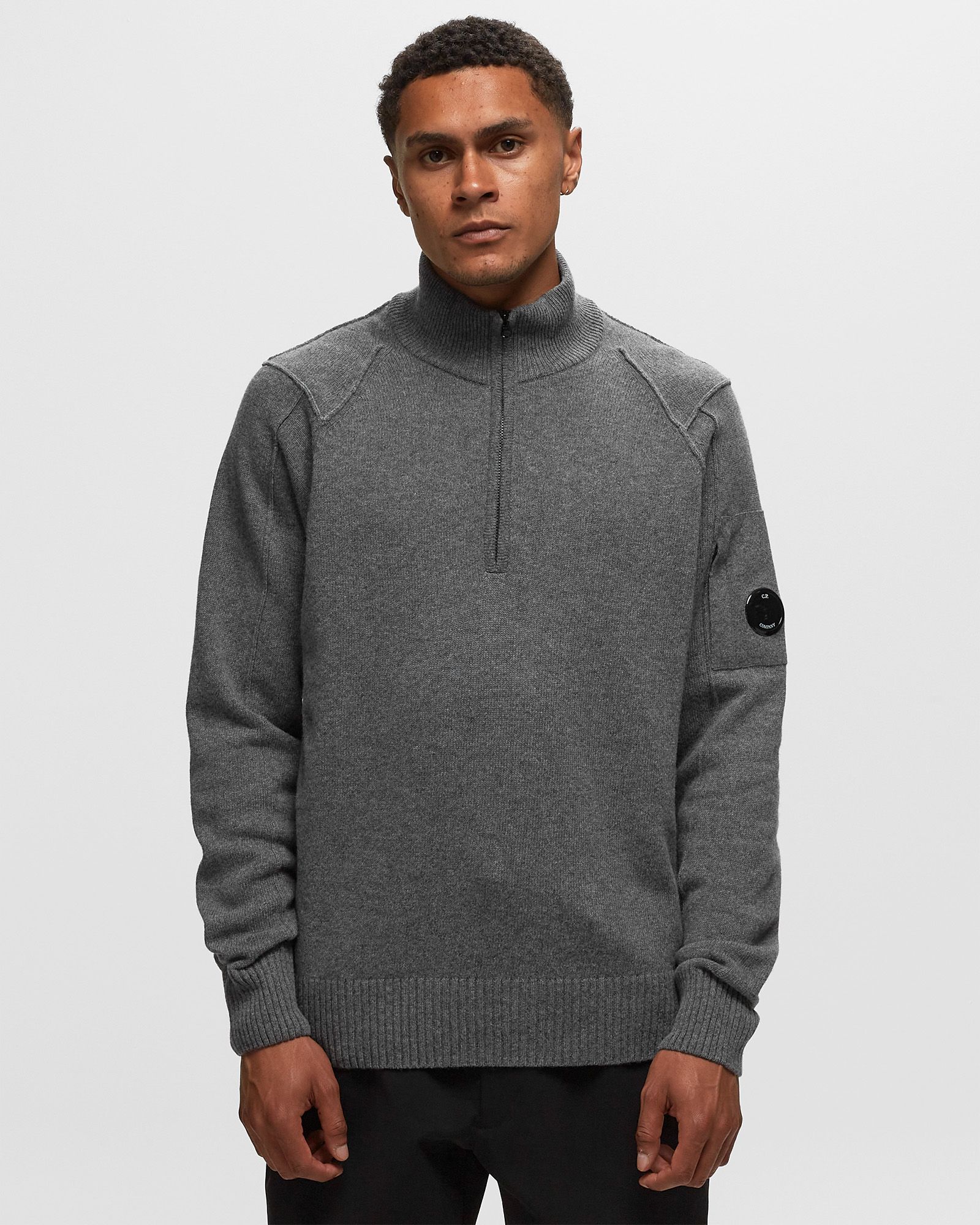 LAMBSWOOL QUARTER ZIPPED KNIT