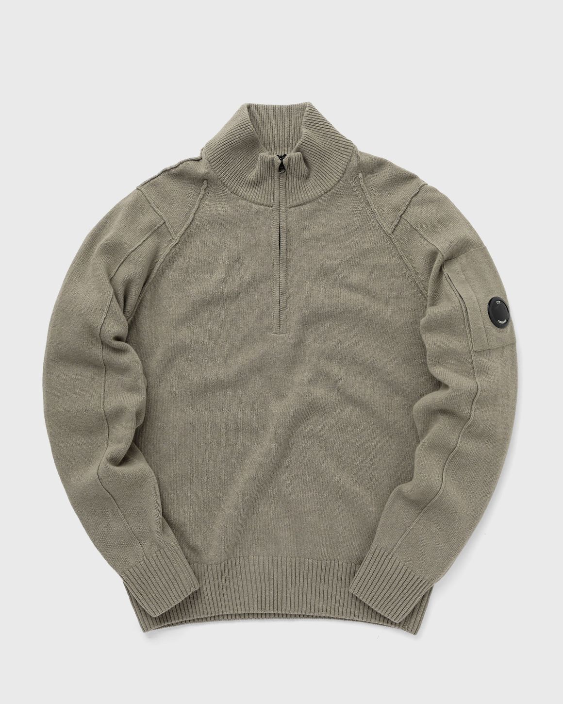 C.P. Company LAMBSWOOL QUARTER ZIPPED KNIT Grey | BSTN Store C.P. Company LAMBSWOOL QUARTER ZIPPED KNIT Grey | BSTN Store