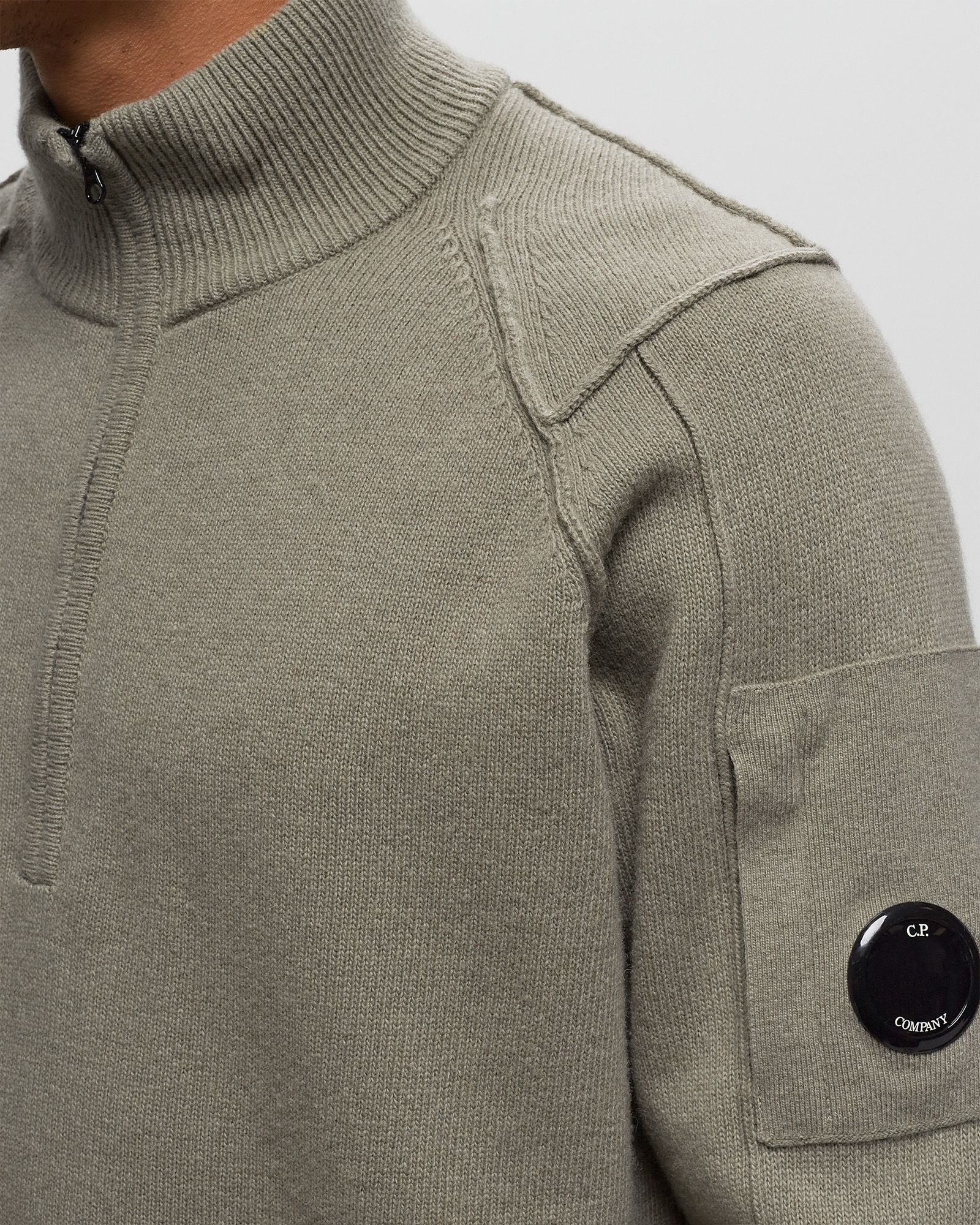 LAMBSWOOL QUARTER ZIPPED KNIT