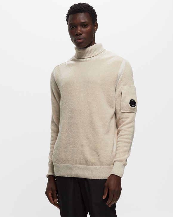 C.P. Company FLEECE KNIT ROLL NECK Beige - MOJADE DESERT