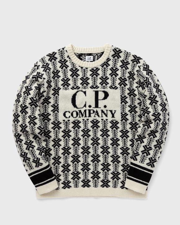 C.P. Company WOOL JACQUARD LOGO KNIT White | BSTN Store