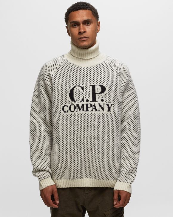 C.P. Company WOOL JACQUARD 3 ROLL NECK KNIT Black/White | BSTN Store