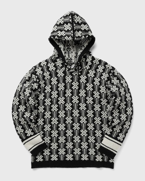 C.P. Company Wool Jacquard Logo Hooded Knit Black/White