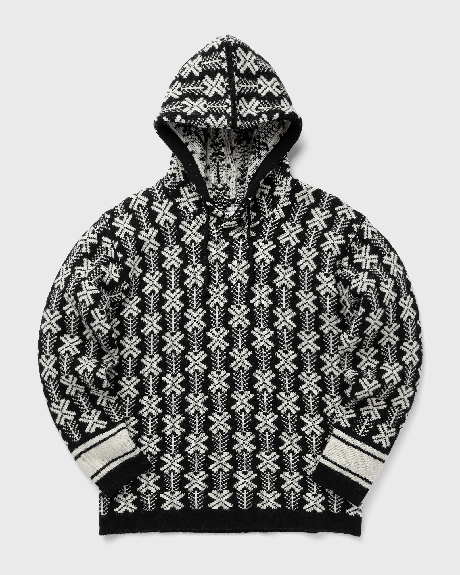 Wool Jacquard Logo Hooded Knit