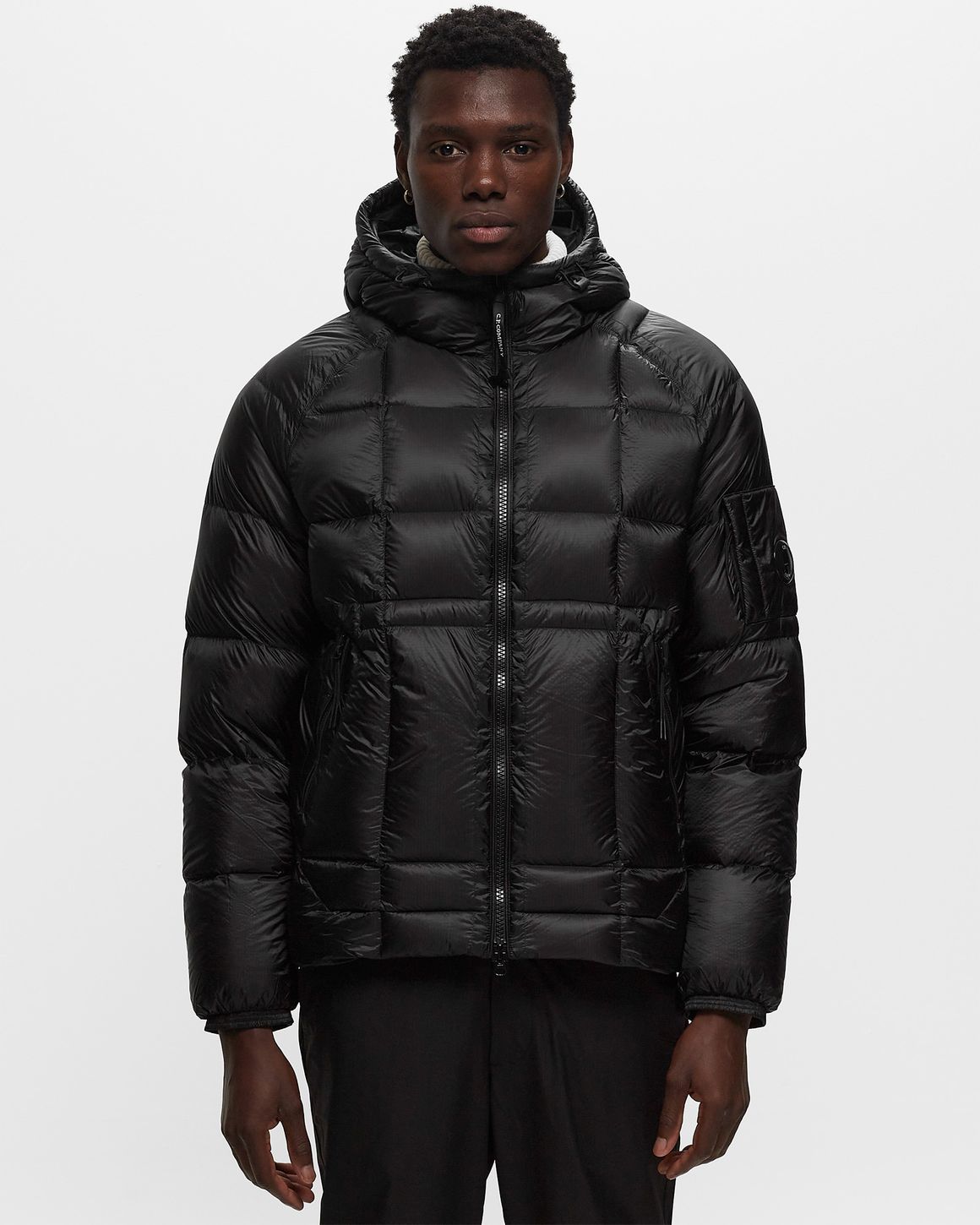 Black down jacket with hood deals
