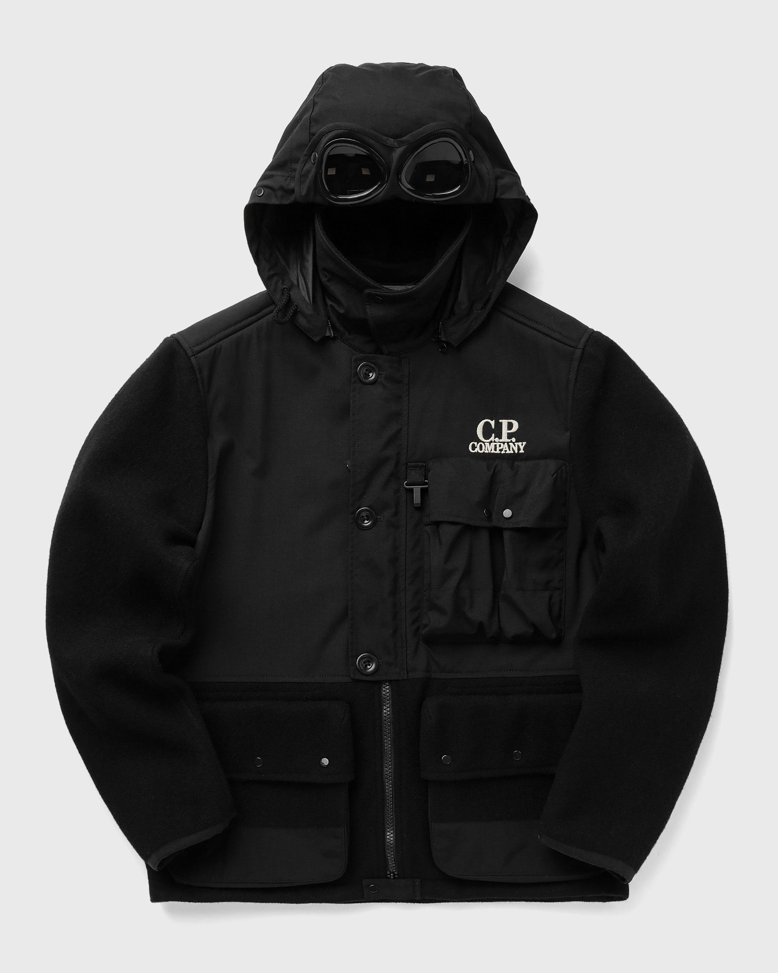 C.P. Company - c.p. duffel mixed goggle jacket men fleece jackets black in größe:l