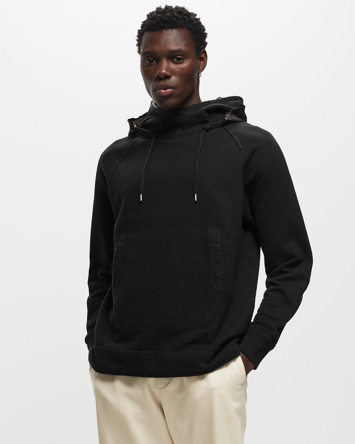 パーカー・フーディ C.P. Company Black Cotton Sweatshirt With Integrated Glasses C.P. Company logo-print Cotton Hoodie | Black | FARFETCH