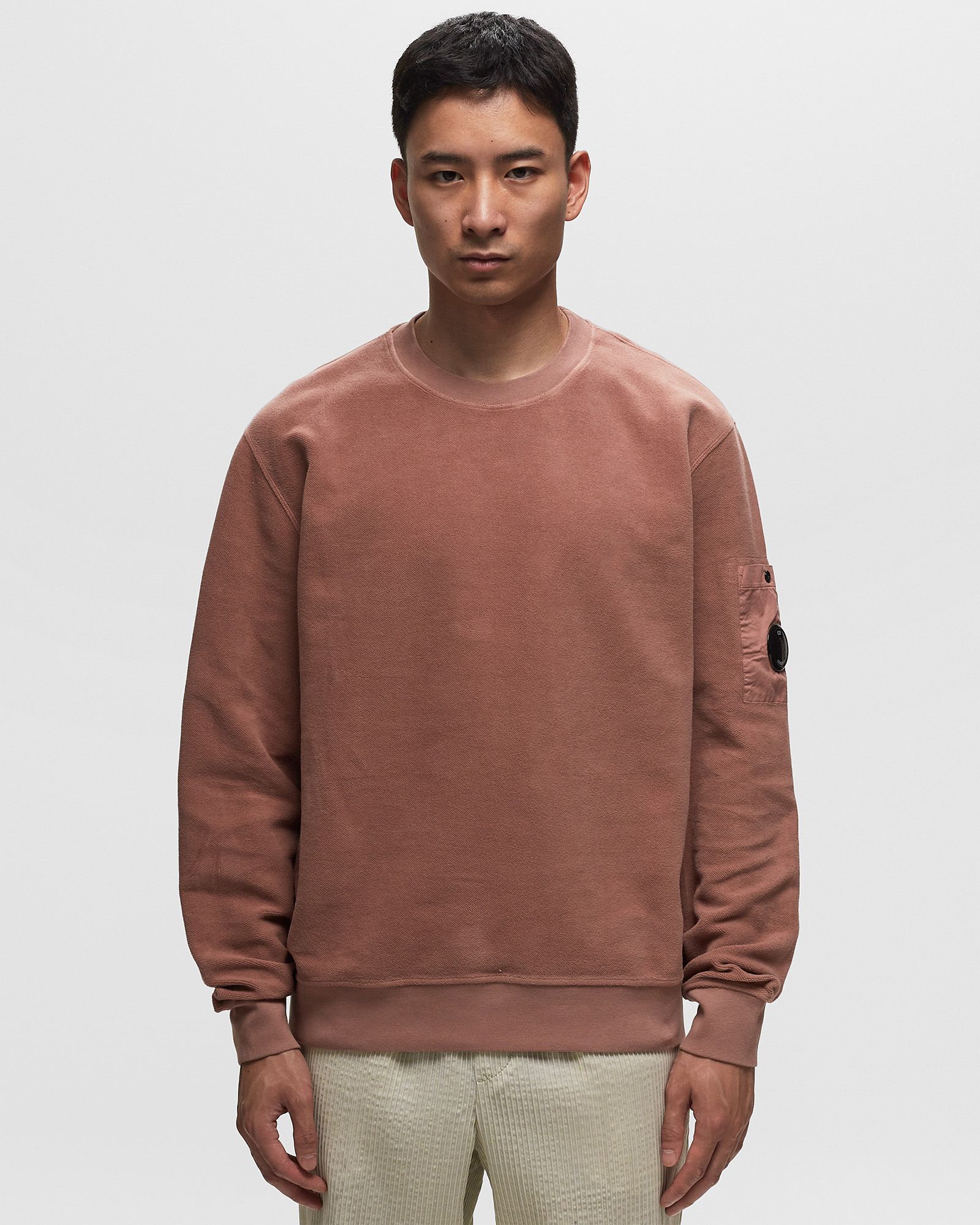 REVERSE BRUSHED & EMERIZED DIAG. FLEECE SWEATSHIRT