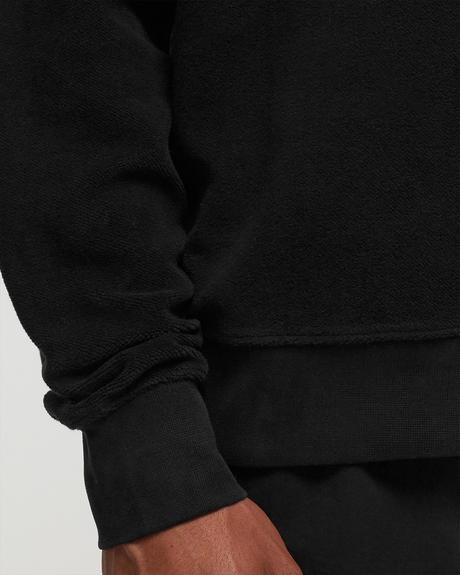 REVERSE BRUSHED & EMERIZED DIAG. FLEECE SWEATSHIRT