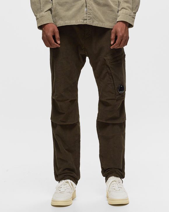 C.P. Company - Beige corduroy trousers with side pocket and lens logo - BLS  Fashion