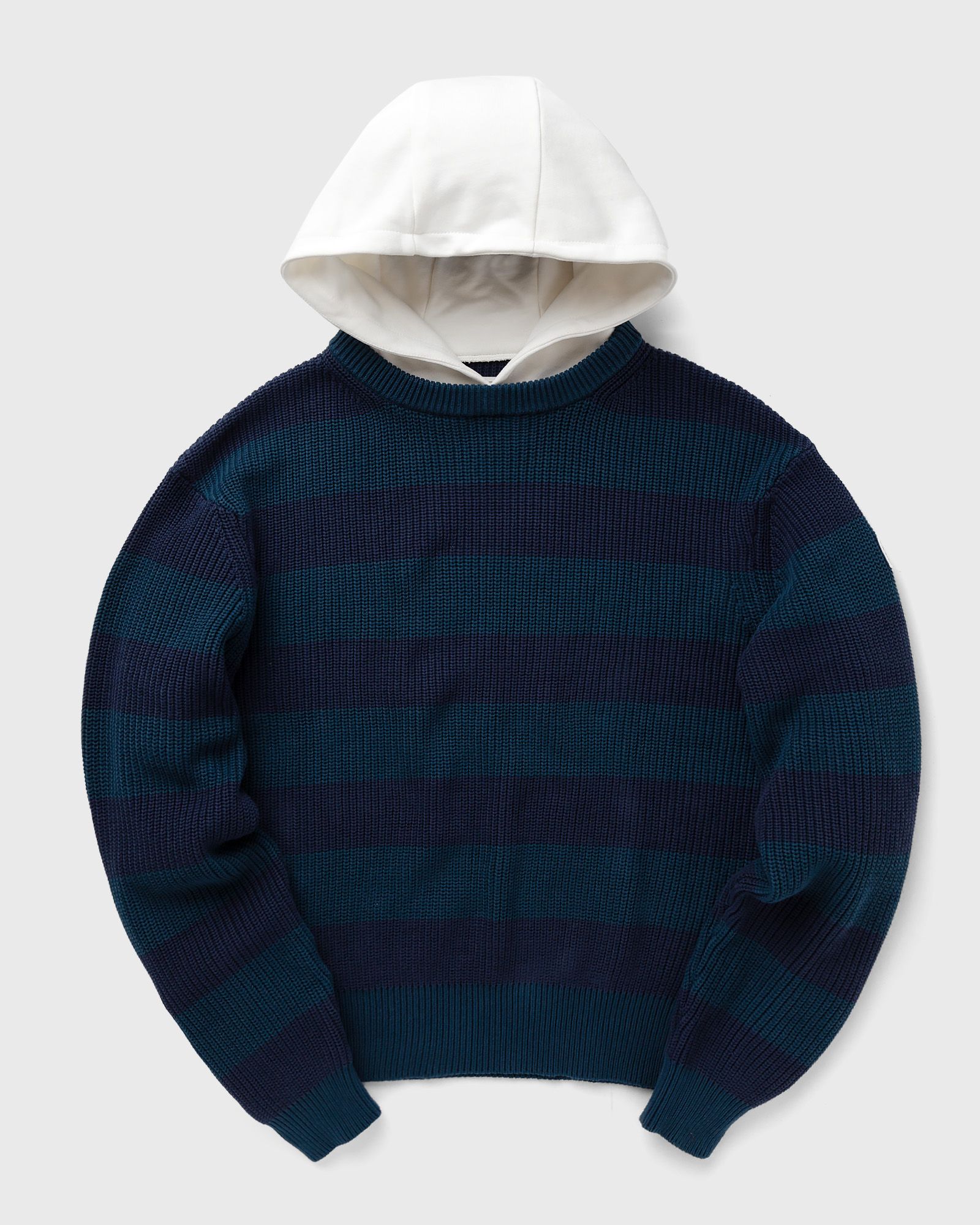 The New Originals - fisherman rib knit hoodie men hoodies|pullovers blue|green in größe:xl