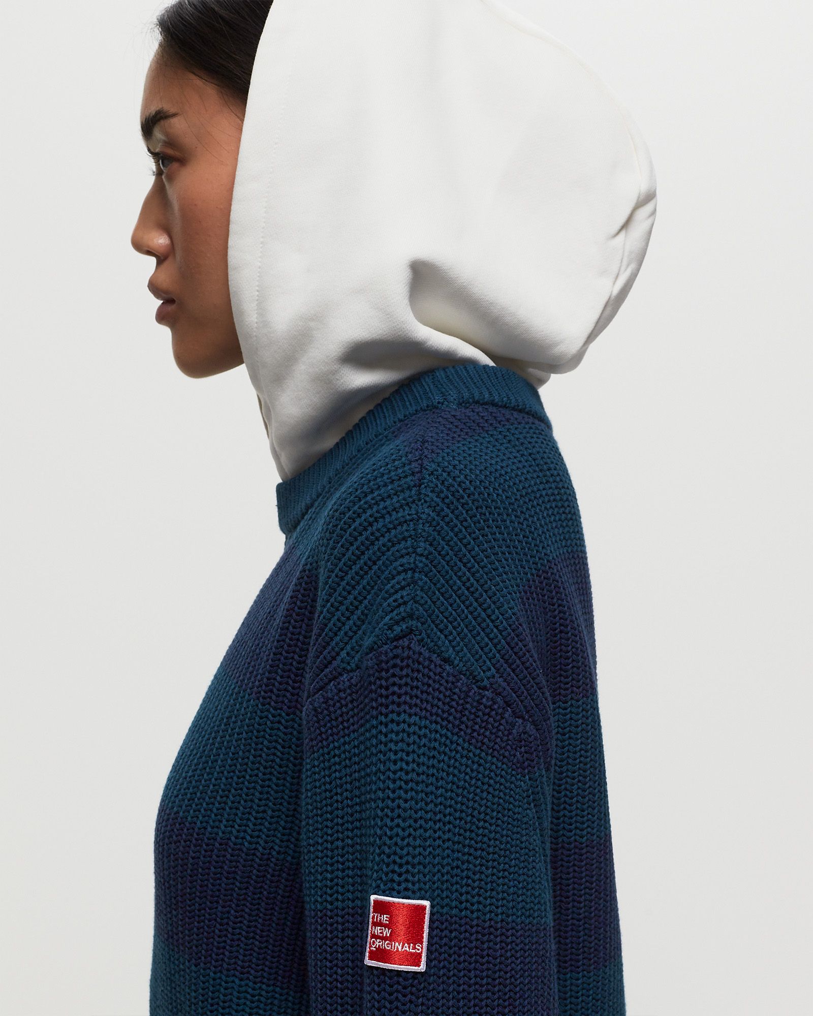 FISHERMAN RIB KNIT HOODIE