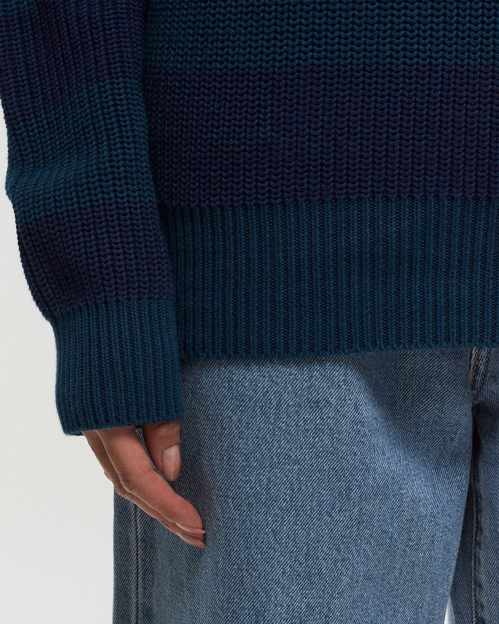 FISHERMAN RIB KNIT HOODIE