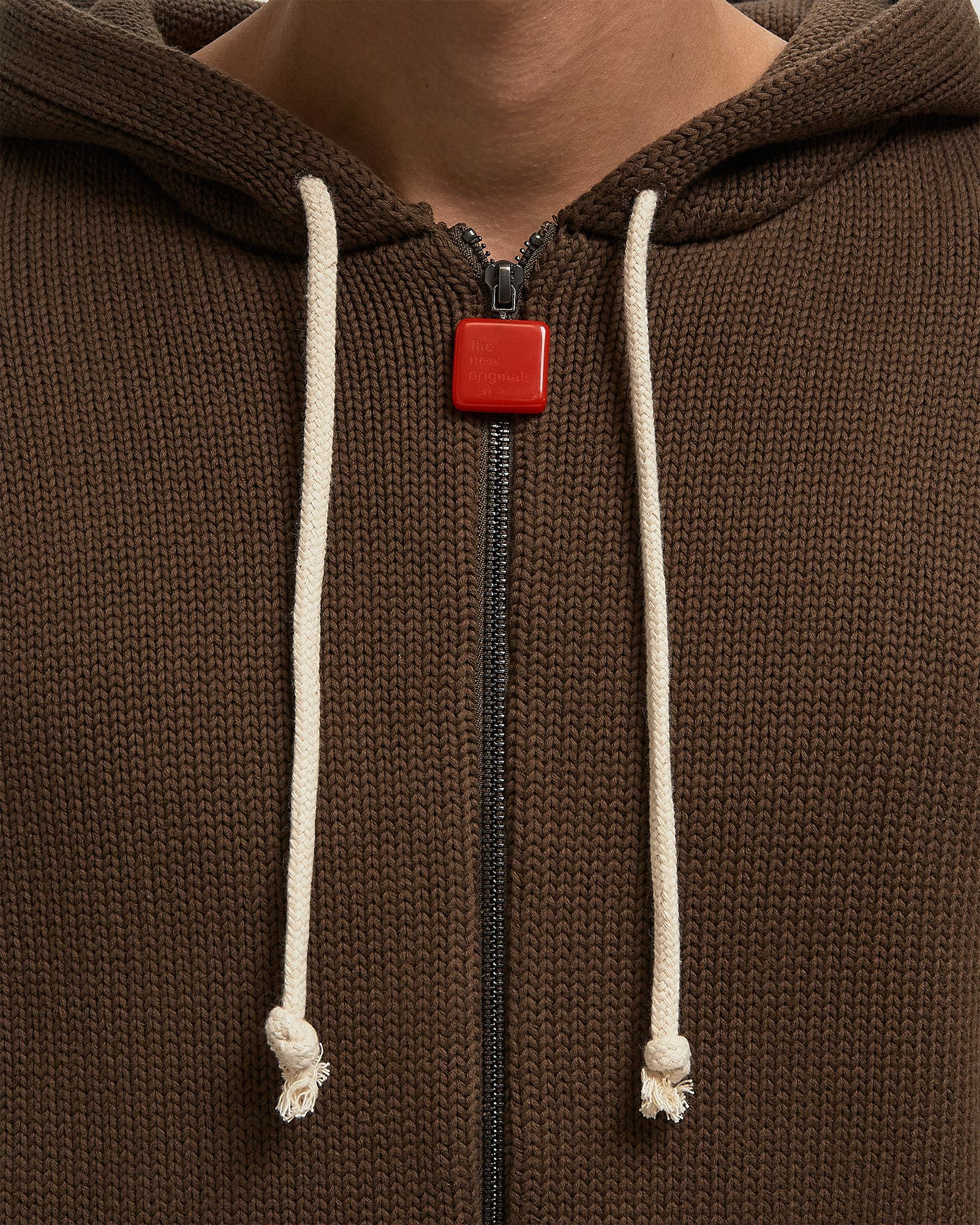 CHUNKY KNIT ZIP UP HOODIE