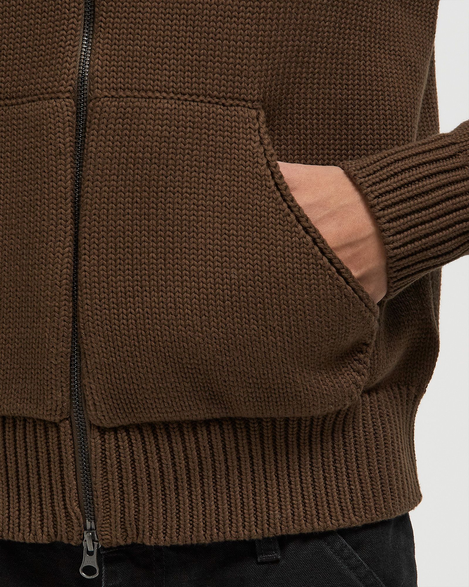 CHUNKY KNIT ZIP UP HOODIE