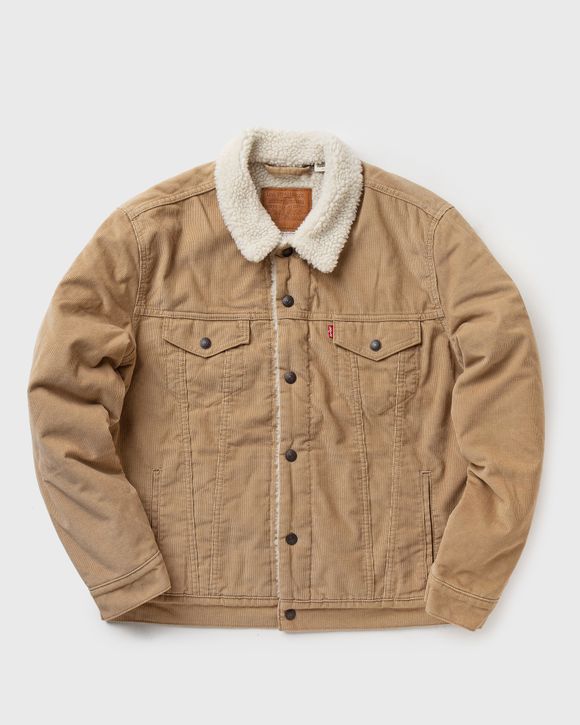 Levi's type 3 sherpa lined denim trucker jacket in tan