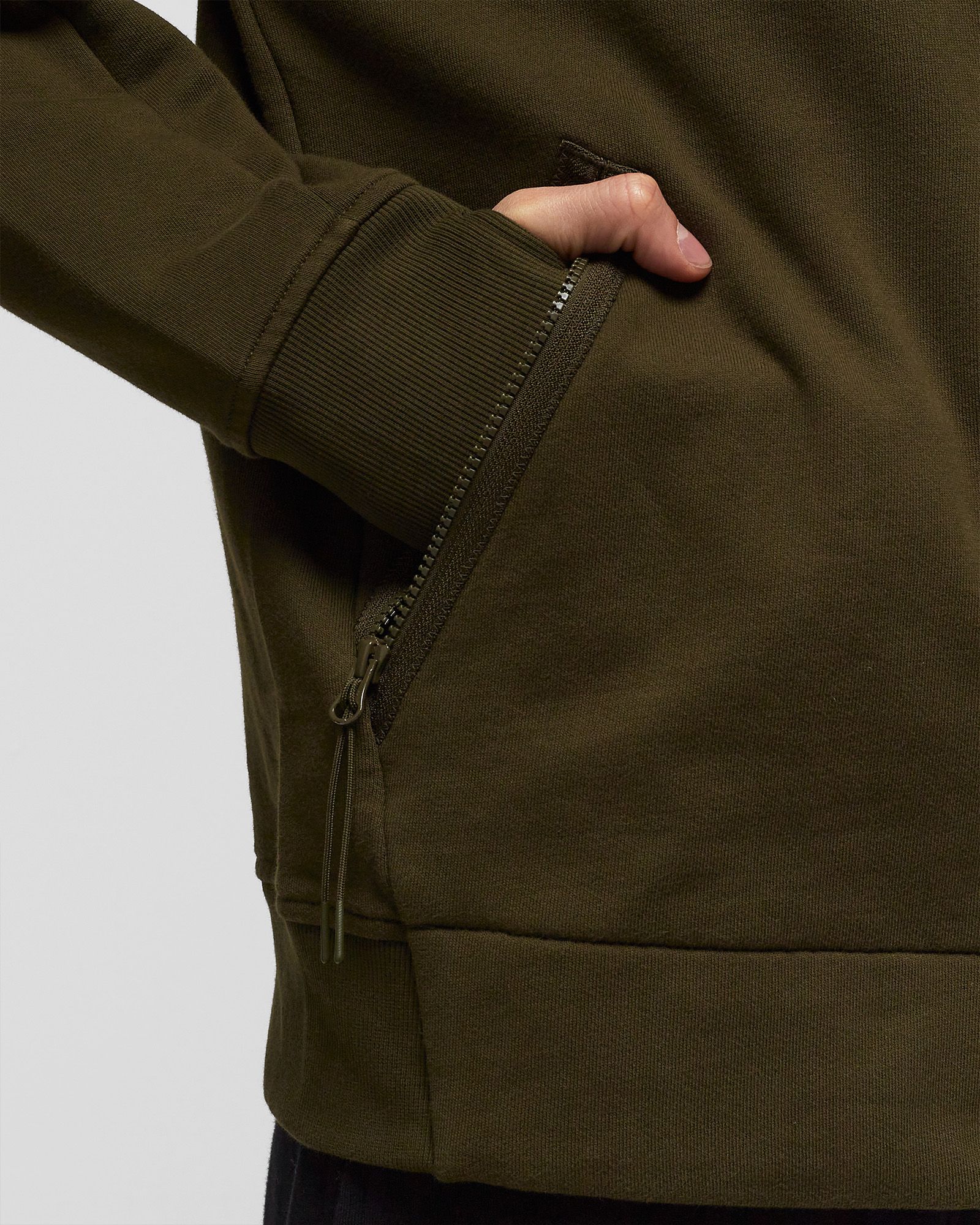 DIAGONAL RAISED FLEECE SWEATSHIRTS - HOODED OPEN