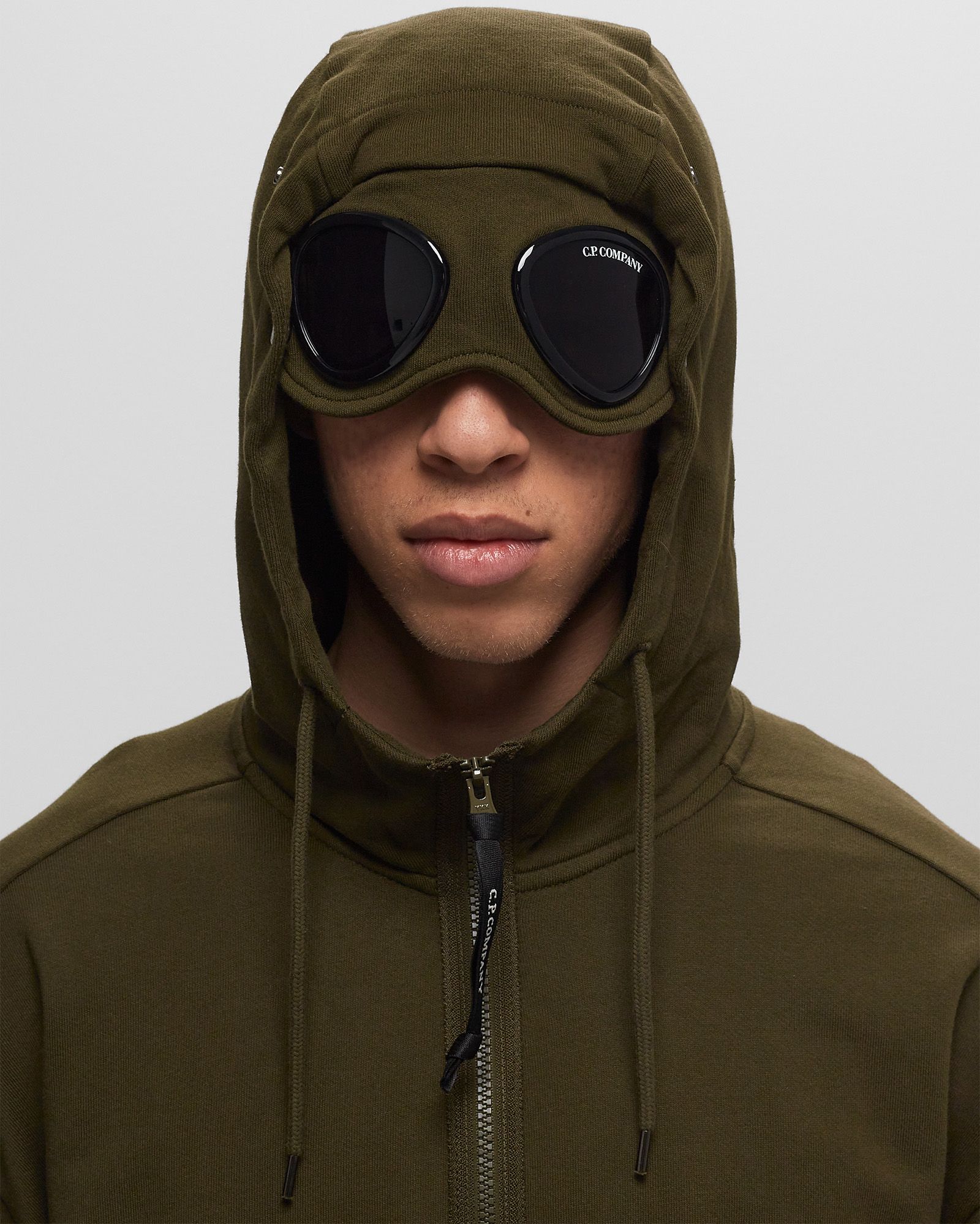 DIAGONAL RAISED FLEECE SWEATSHIRTS - HOODED OPEN