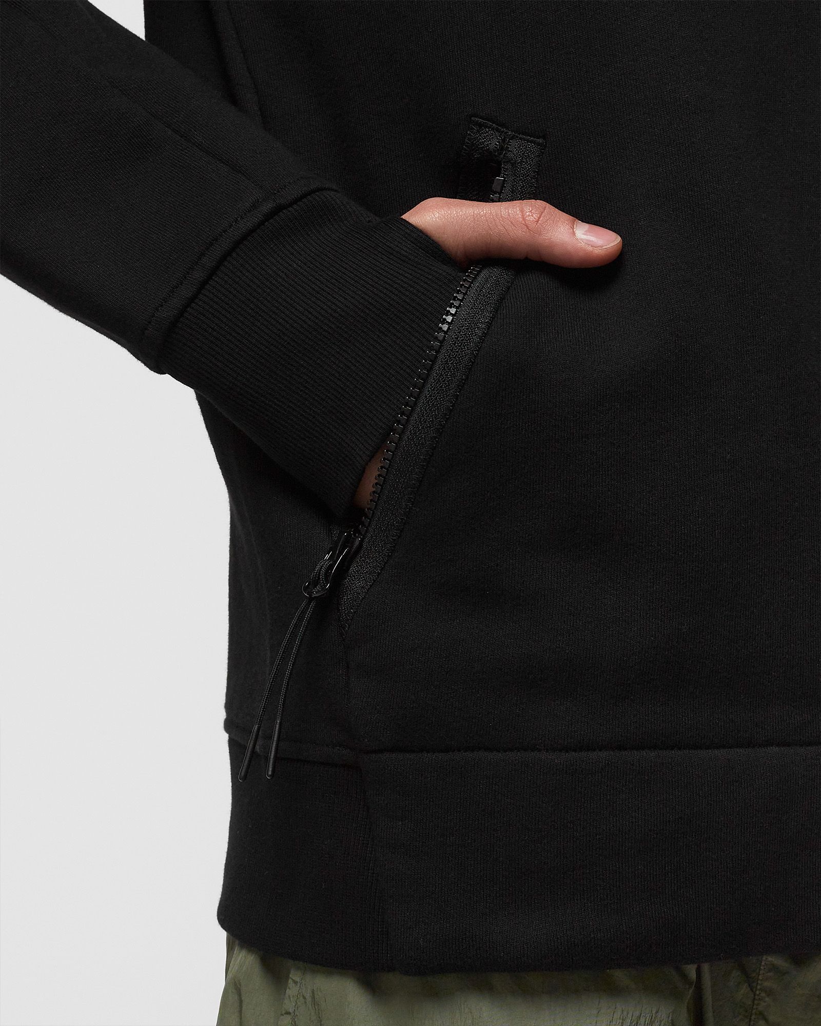 DIAGONAL RAISED FLEECE SWEATSHIRTS - HOODED OPEN