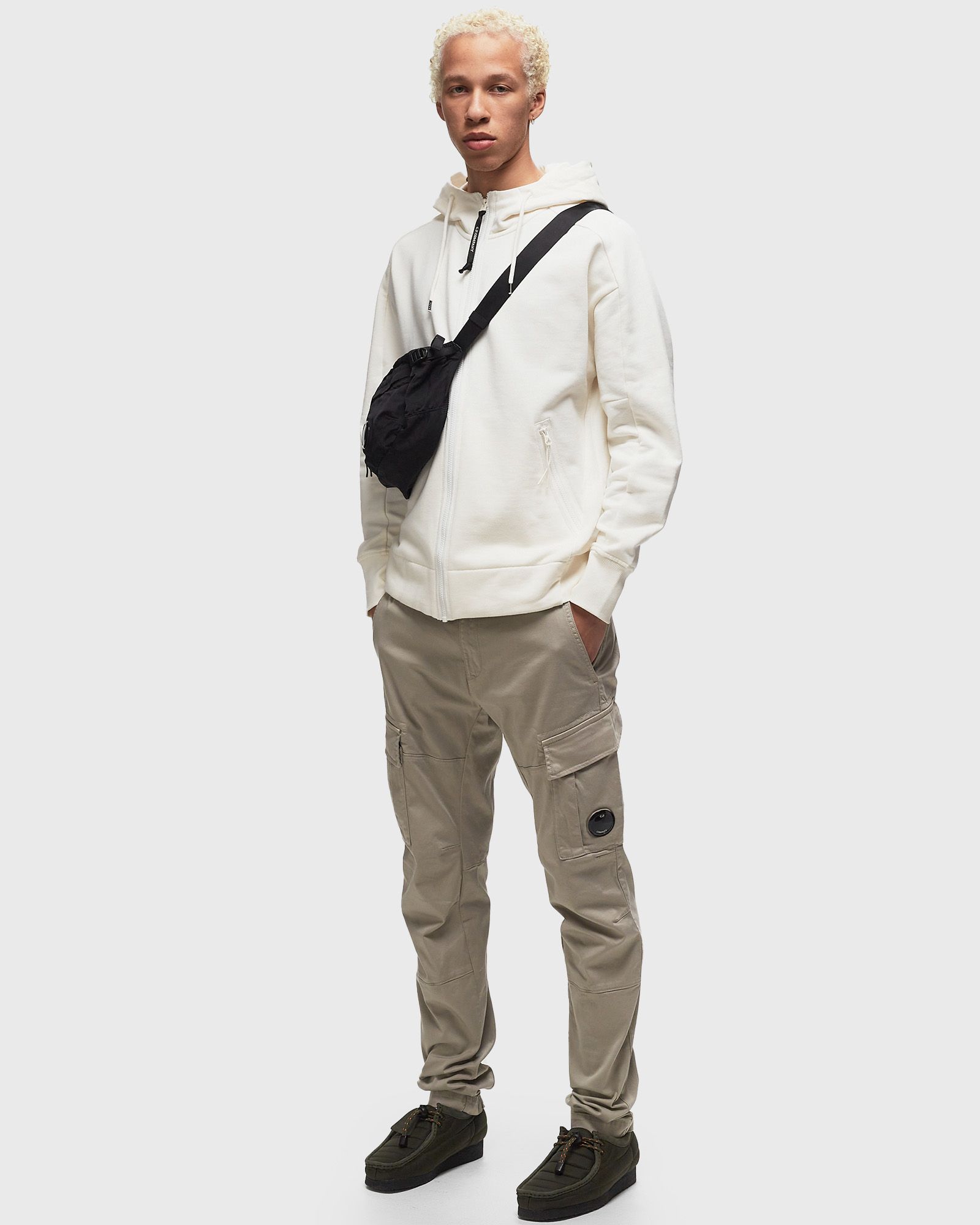 DIAGONAL RAISED FLEECE SWEATSHIRTS - HOODED OPEN