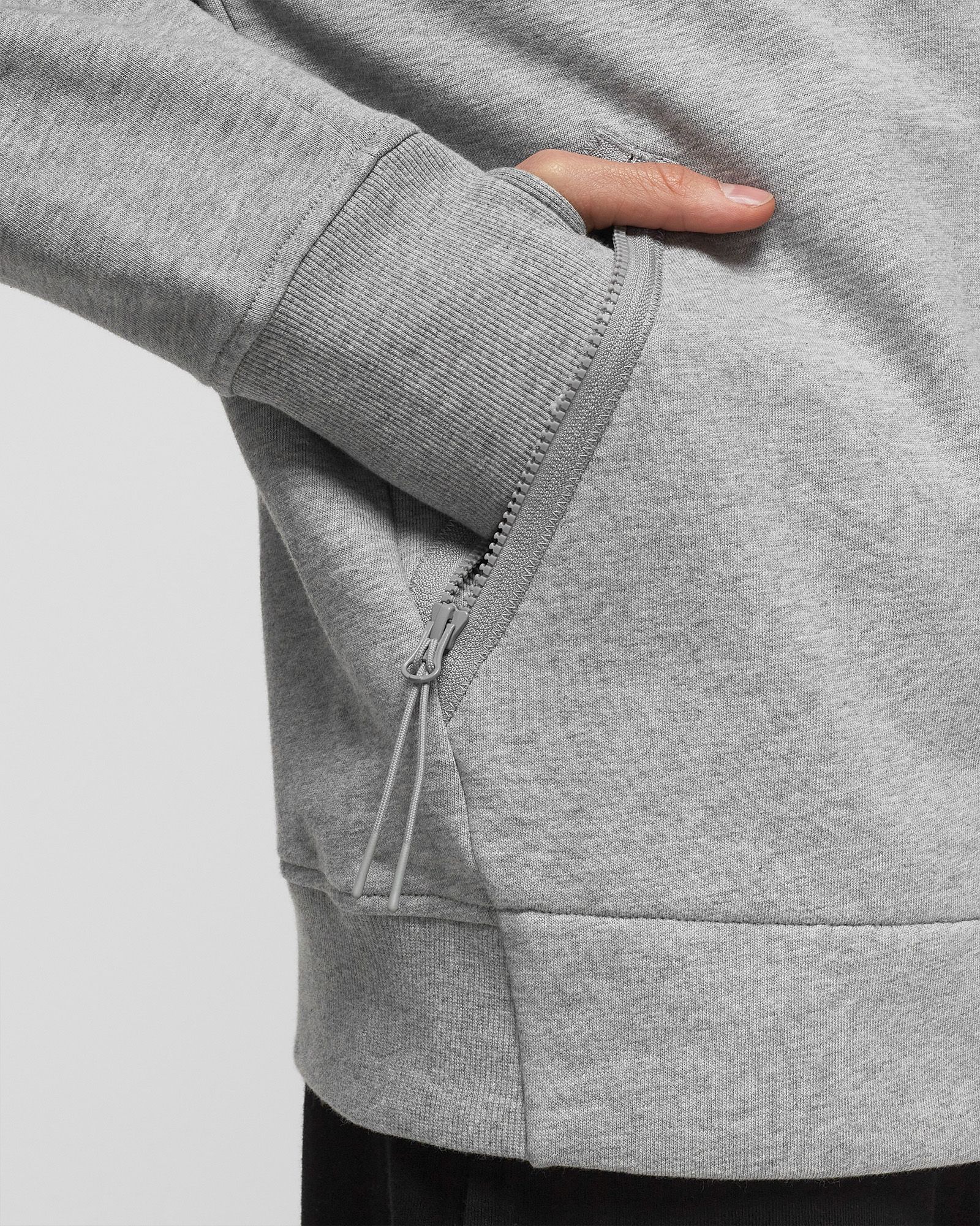 DIAGONAL RAISED FLEECE SWEATSHIRTS - HOODED OPEN