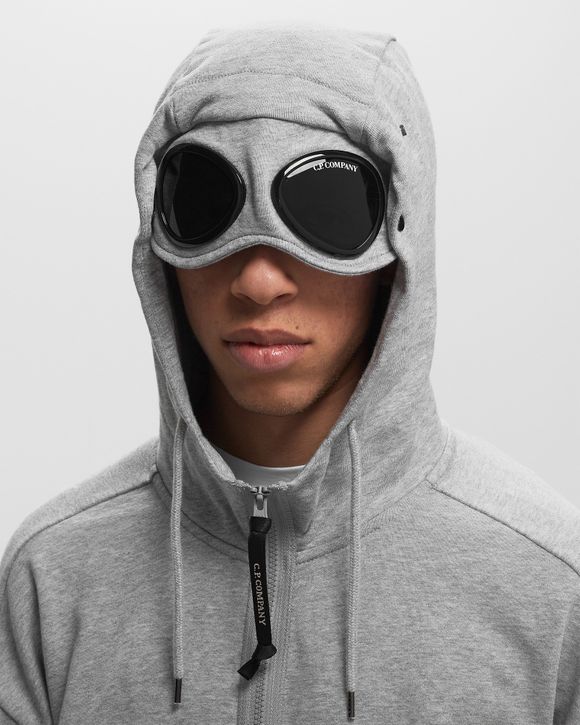 Cp company diagonal 2024 fleece goggle zip hoodie