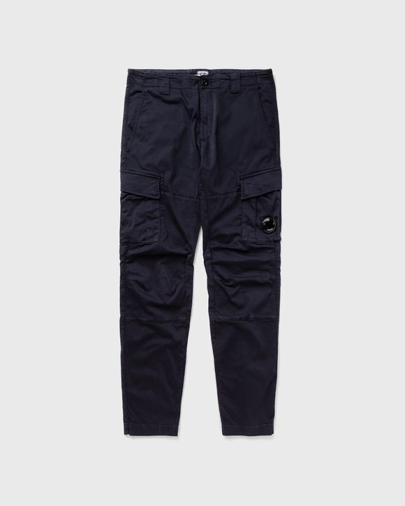 Plan C Wide Leg Belted Cargo Pants in Navy Black