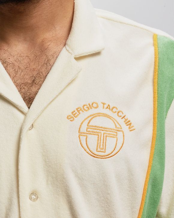 Sergio Tacchini TANO SHORTSLEEVE SHIRT Green/Beige - GARDENIA/QUIET GREEN